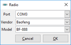 Connecting the software used to program the BaoFeng BF-888S