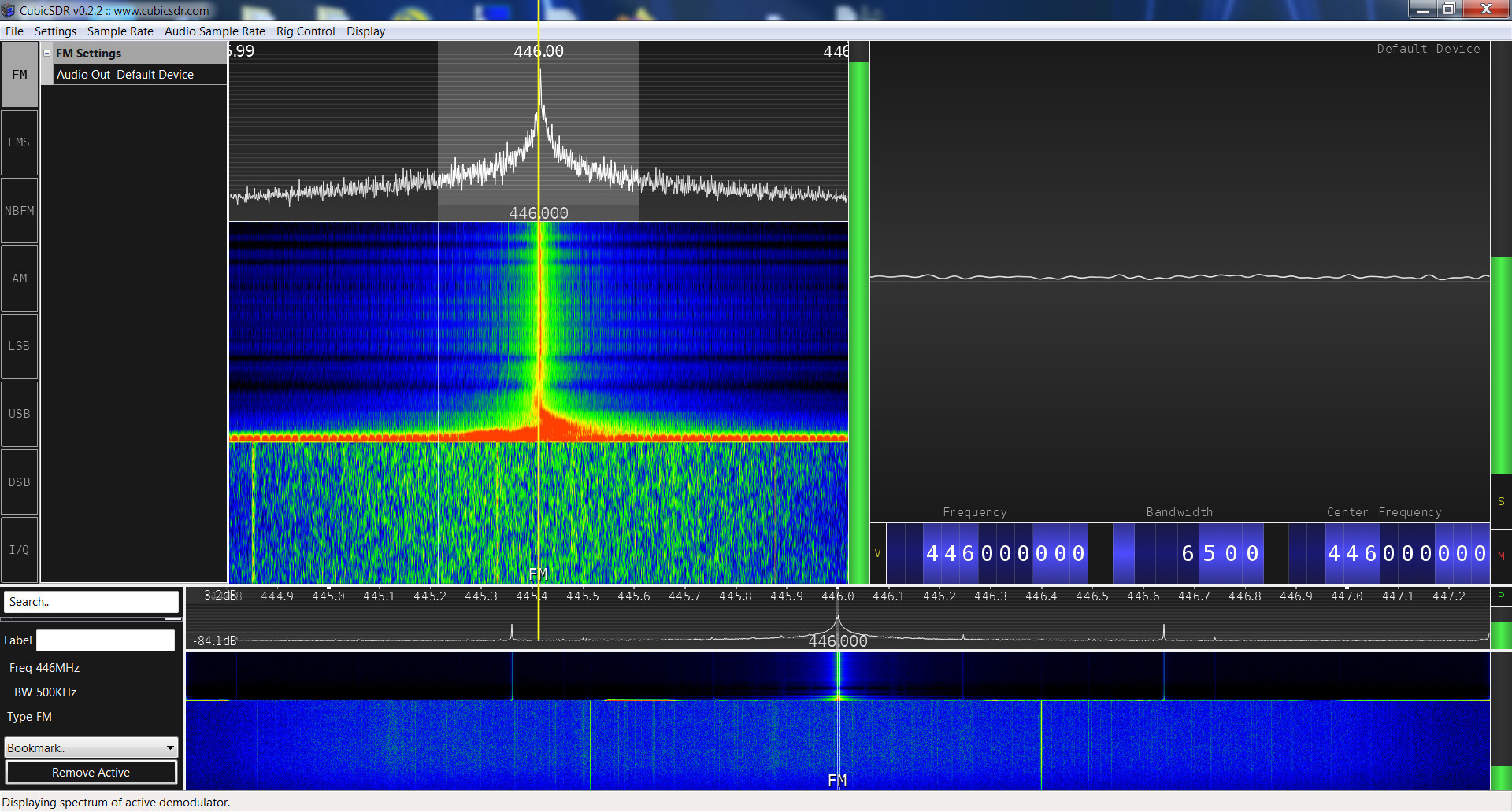 Yaesu FT-70DR SRD spectrum analysis