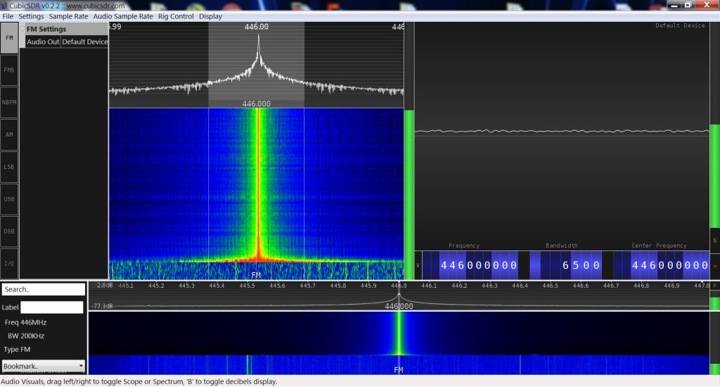 Baofeng DM-V1 SDR spectrum analysis