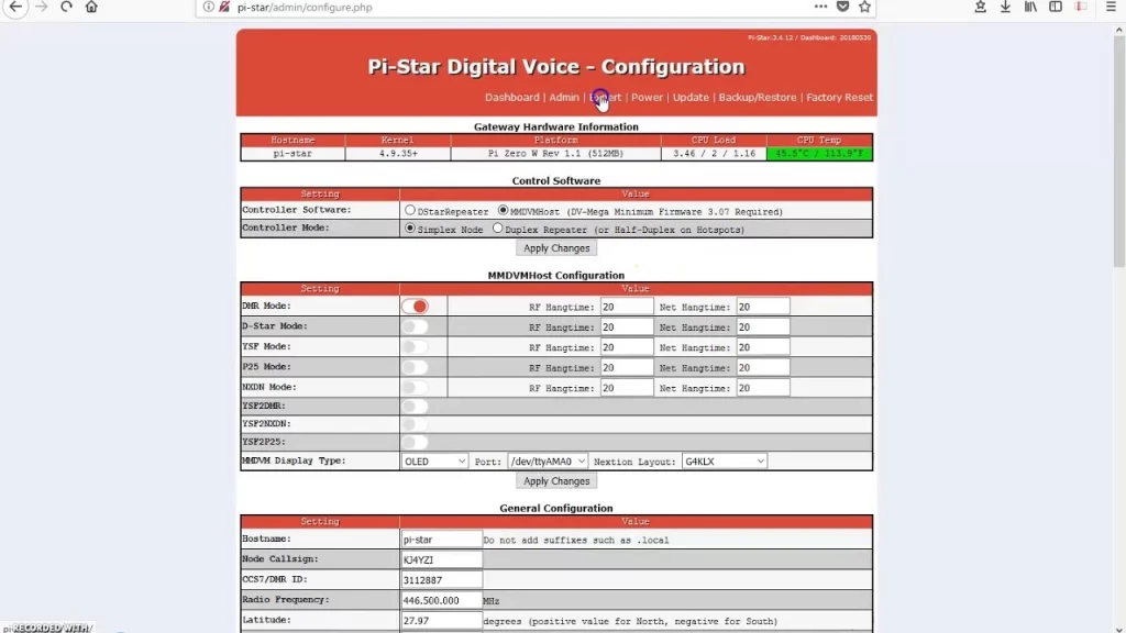 ham radio hotspot configuration